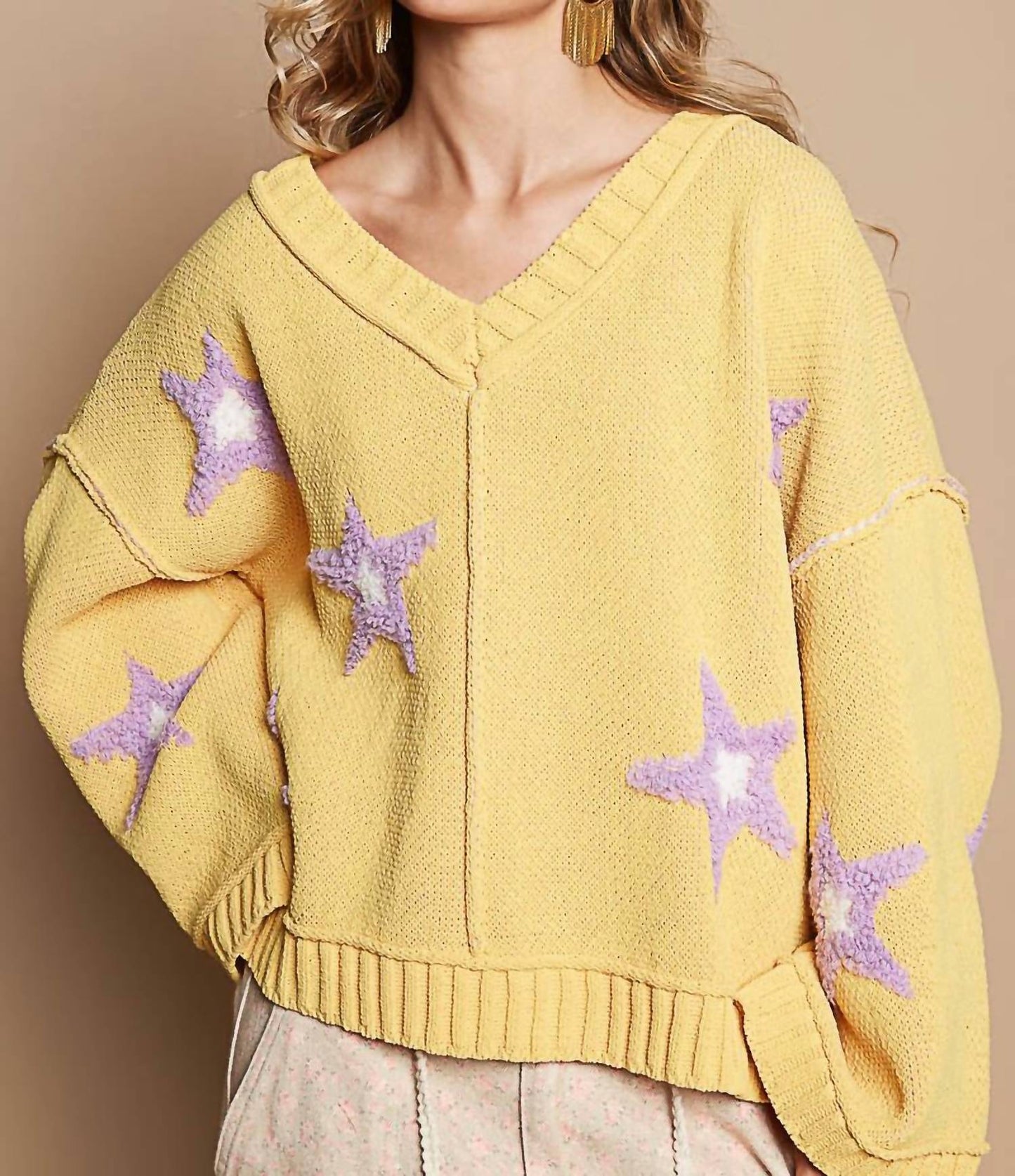 Pol - Star Patch Sweater