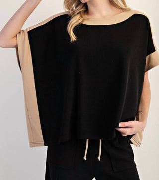 Ee:Some - Color Block Short Sleeve Top