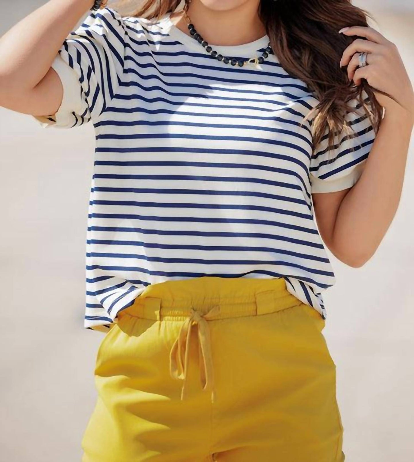 Jodifl - Puff Sleeves Stripe Top