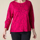 Habitat - Circle Knit Jacquard Boxy Crewneck Sleeve Top