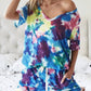 Bibi - Waffle Tie Dye V-neck Top