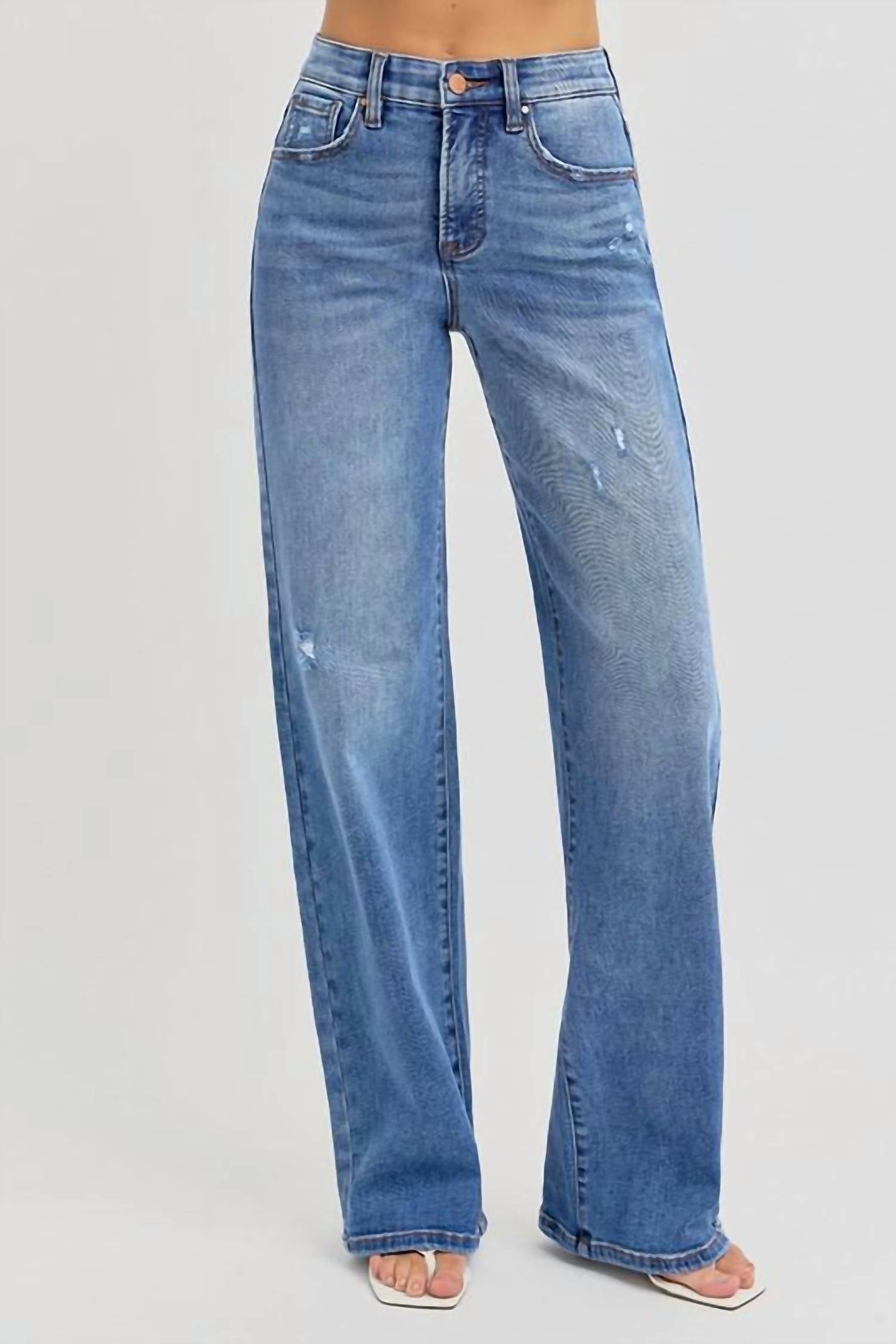 Risen - Tummy Control High Rise Wide Leg Jeans