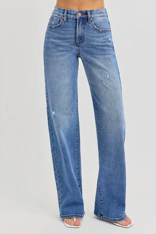 Risen - Tummy Control High Rise Wide Leg Jeans
