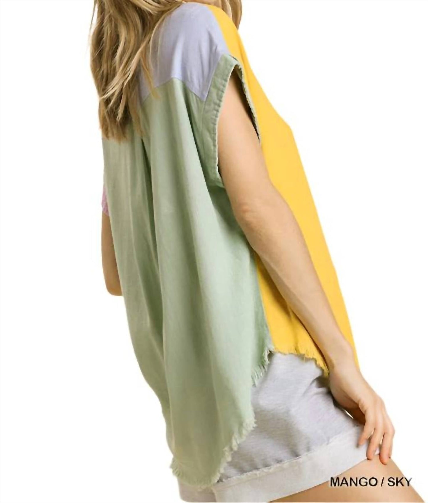 Umgee - Color Block Gauze Top