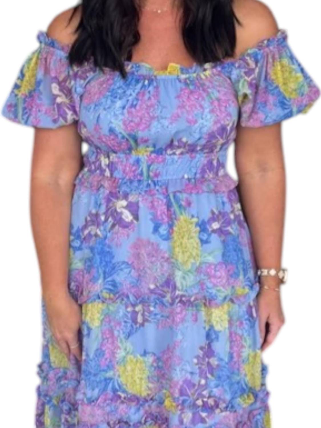 &Merci - Floral Puff Sleeve Midi Dress