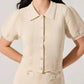 Astr - Perrine Scalloped Short Sleeve Cardigan