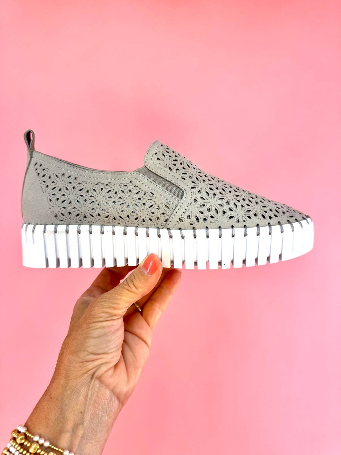 Very G - Women's Nicole Perforated Edge Slip On Sneakers