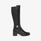 Nerogiardini - Women's Leather Stretch Buckle Knee Boots