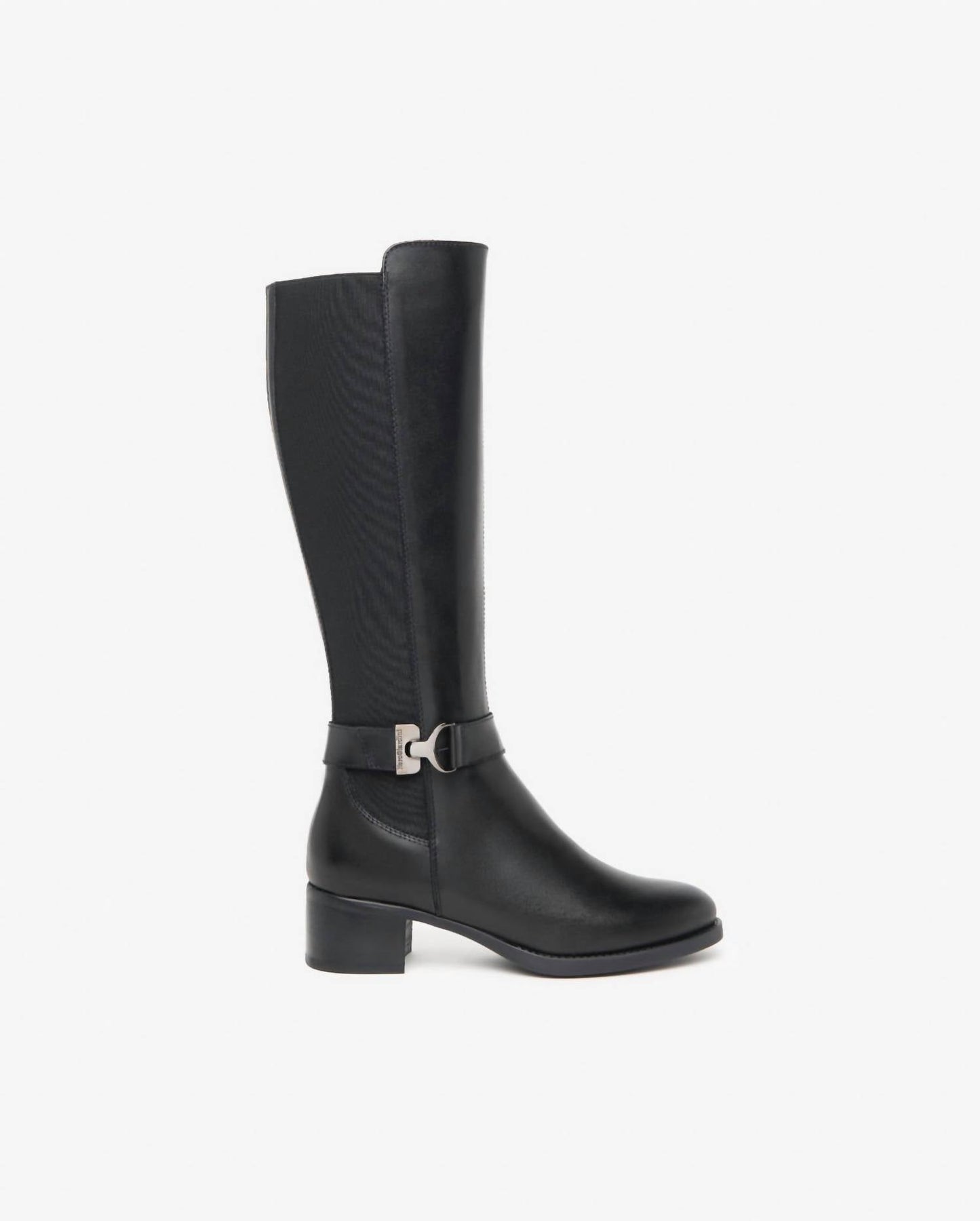 Nerogiardini - Women's Leather Stretch Buckle Knee Boots