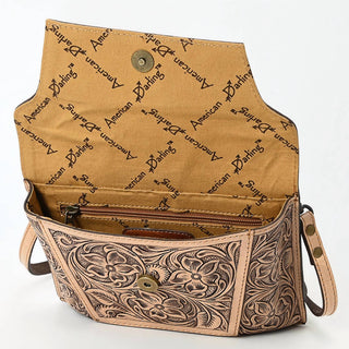 American Darling - Women's Floral Hand-tooled Leather Small Crossbody Bag