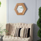 Hexagon Mirror With Natural Wood Frame