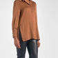 Elan - Button Down High Slit Blouse