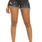 BLANKNYC Dress Down Party Washed Black Cutoff Denim Shorts in Sneak Preview, Size 25