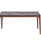 Bevis Engineered Stone Top Dining Table - Walnut
