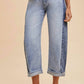 Anniewear - Gabrielle Two Tone Side Panel Stretch Barrel Leg Jeans