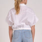 Elan - Tie Waist Short Sleeve Button-down Top