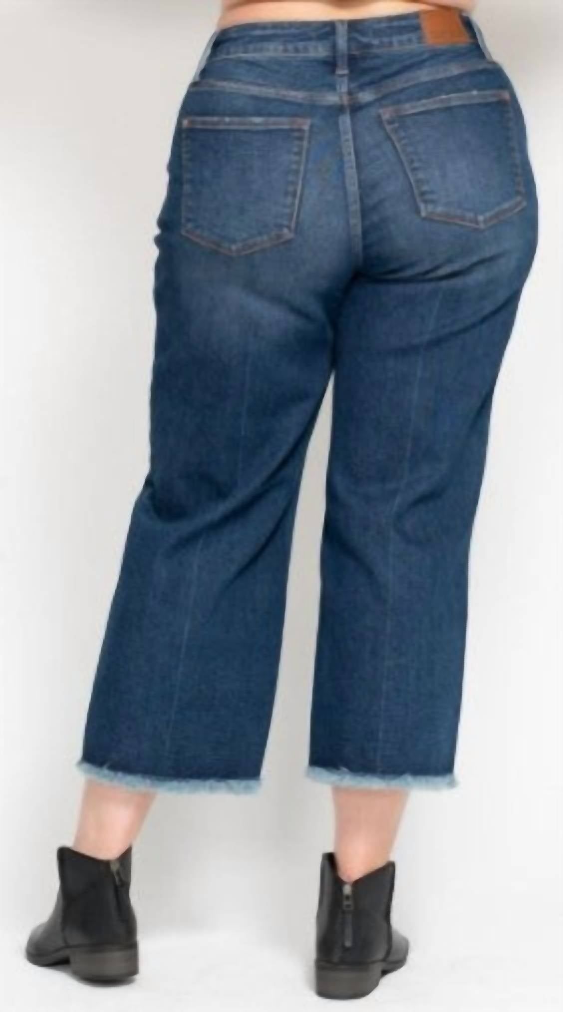 Judy Blue - High Rise Button Fly Crop Wide Leg Jeans