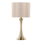 Lenuxe 24" Contemporary Metal Table Lamps in Gold with Linen Shades - Set of 2