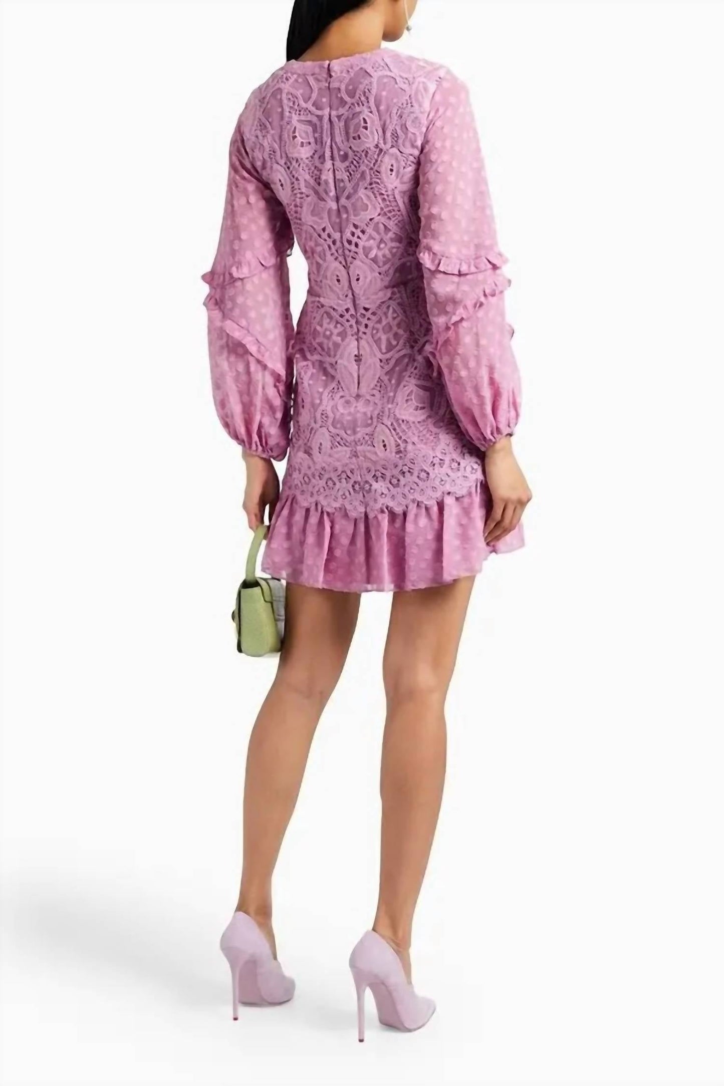 Alexis - Malicha Crocheted Lace And Fil Coupé Georgette Mini Dress