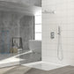 Dual Shower Head System With 12" Square Rain Shower And Rough In Valve