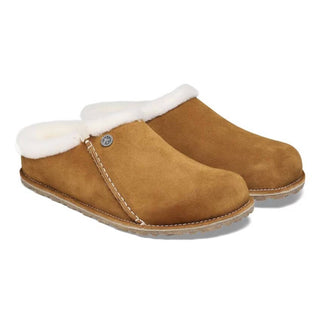 Birkenstock - Pantufas femininas Zermatt Shearling Natural - Estreitas