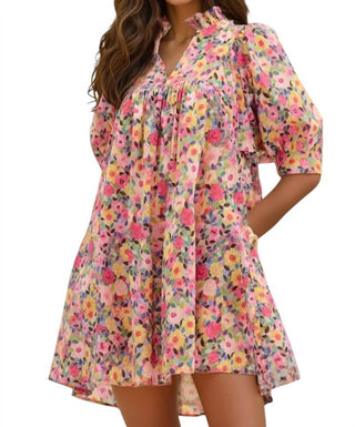 Entro - Vestido curto estampado floral Angela
