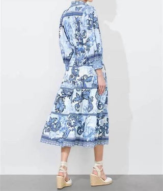 Alice + Olivia - GENEVA SCROLL SYMPHONY MIDI DRESS