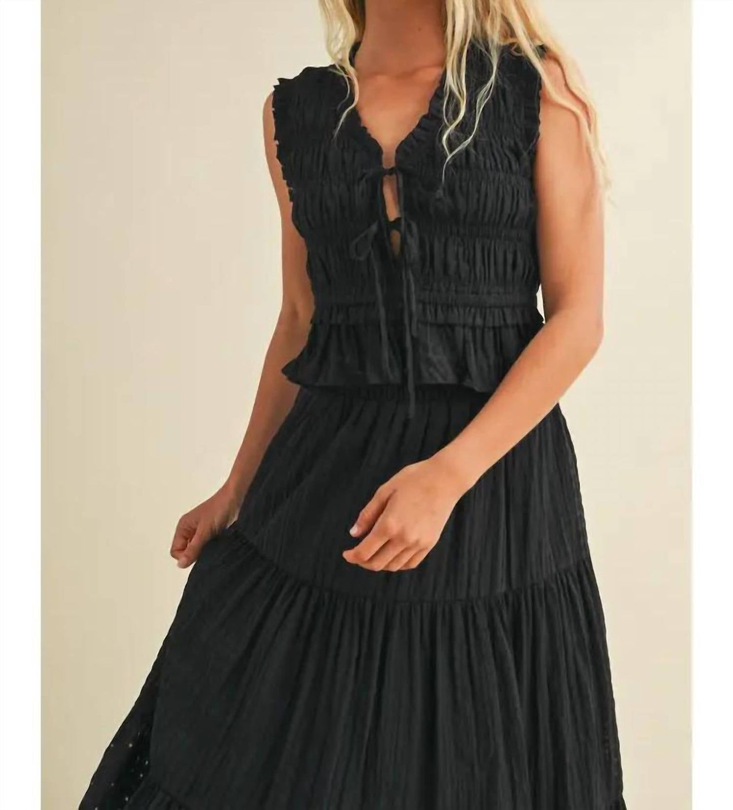 Mustard Seed - Smocked Tie Top