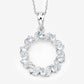 1.10 Carat Genuine Aquamarine and White Topaz .925 Sterling Silver Pendant