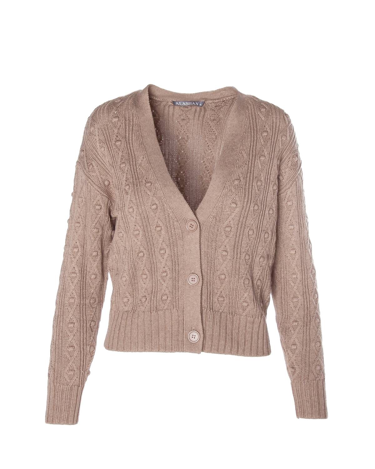 Alashan Cashmere - Women's Cotton Cashmere Diamond Bobble Cardigan