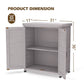 Rustic Cedar Wood Potting Bench With Storage Cabinet And Metal Top For Outdoor Patio - Gray