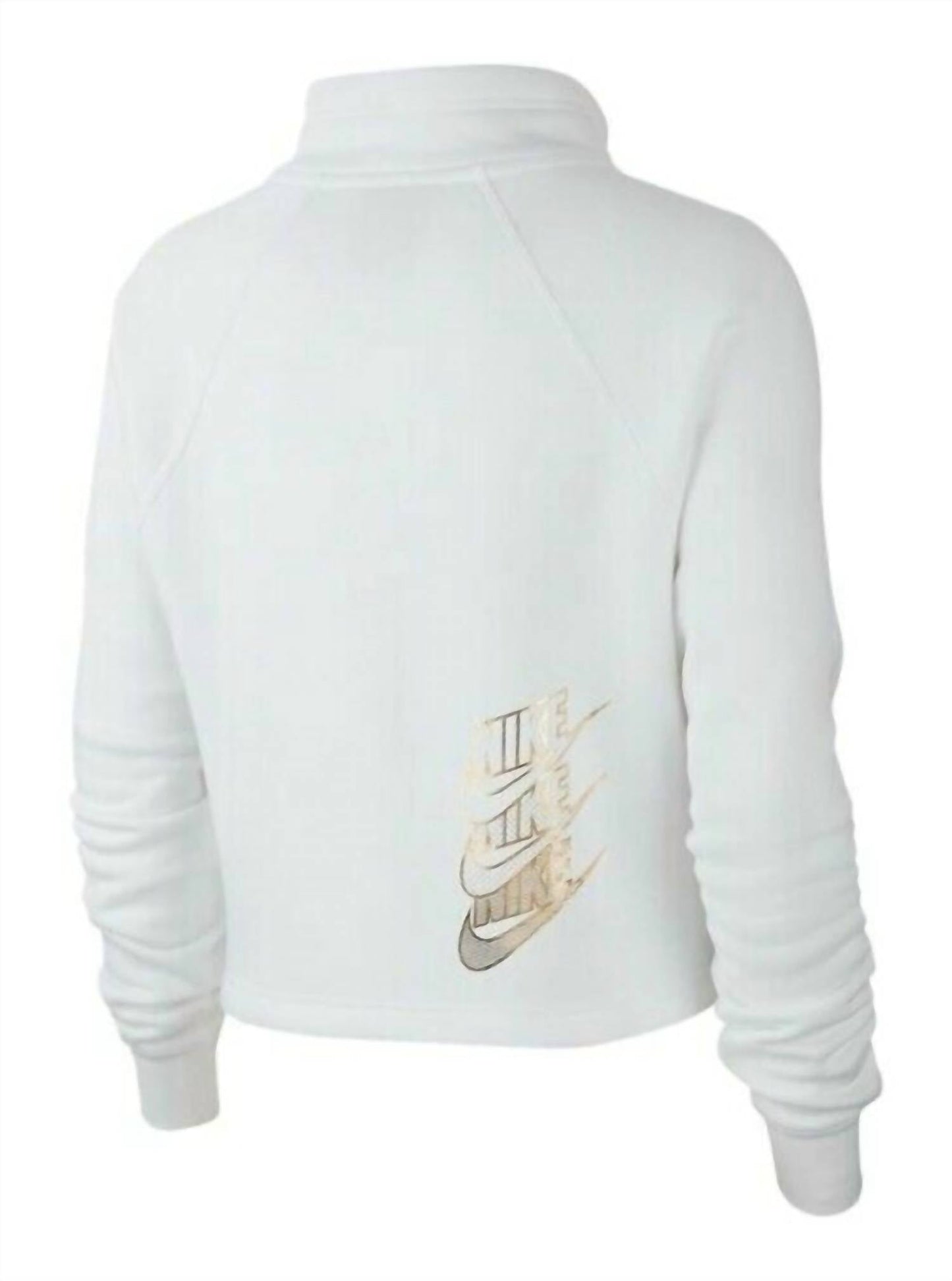 Nike - Shine Quarter Zip Crop Pullover Funnel Neck Sweatshirt