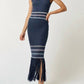 Lalavon - Striped Knit Maxi Dress