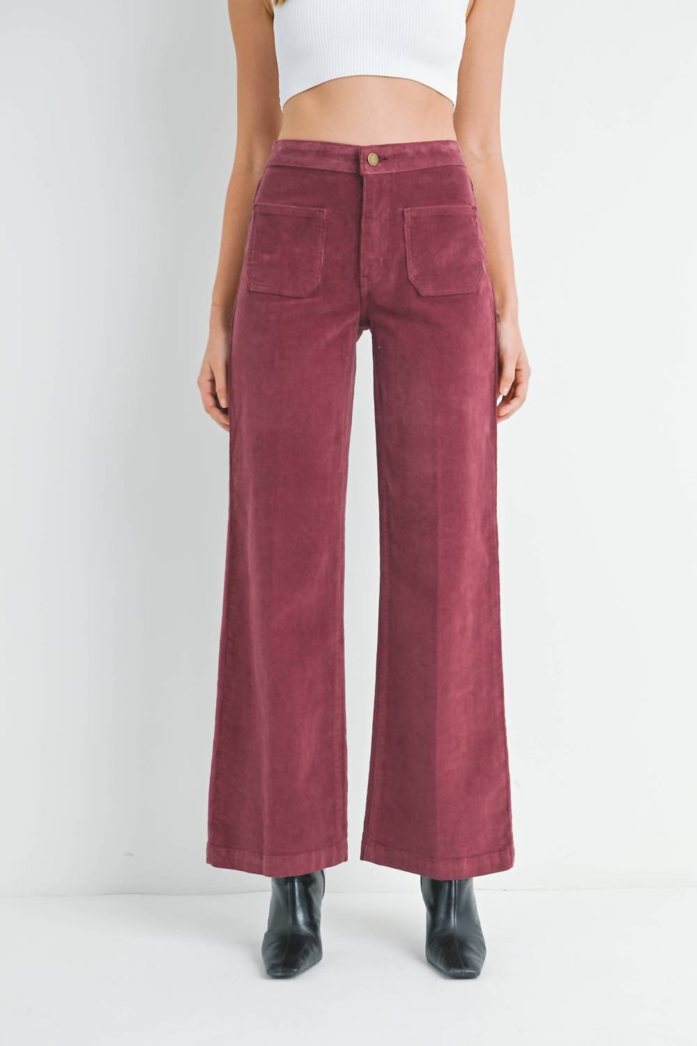Jbd. - Corduroy Mini Patch Pocket Wide Leg Pants