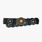 Q2 - Women's Rhinestone Vegan Leather Round Buckle Belt