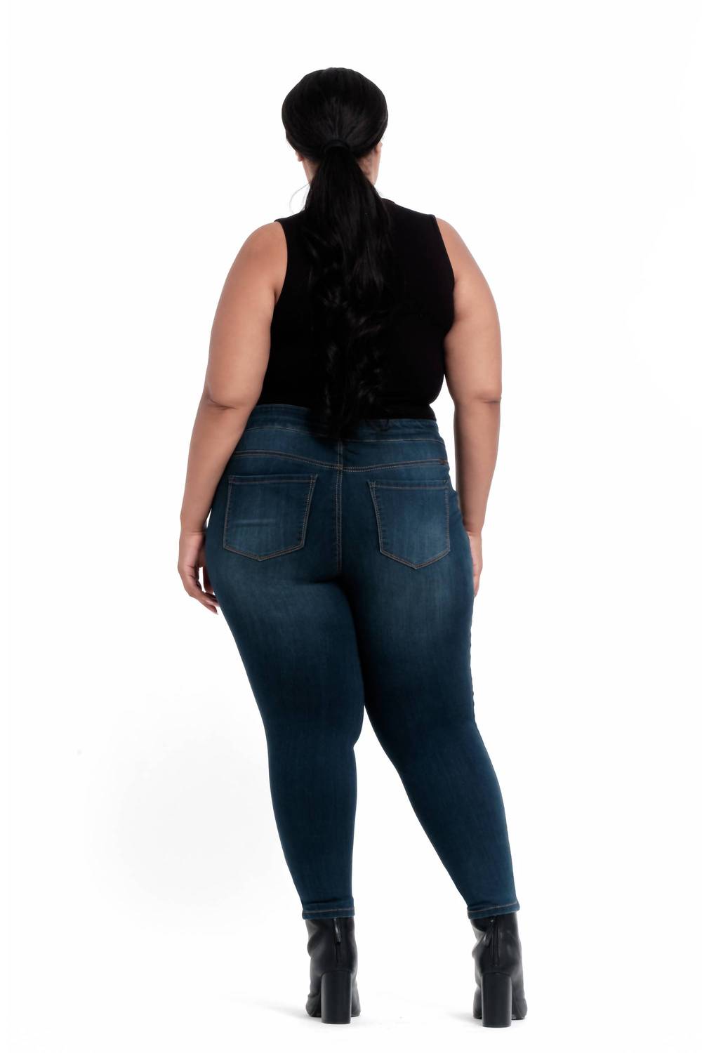 1822 Denim - High-rise Pull-on Skinny Ankle Jeans - Plus