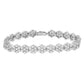 .925 Sterling Silver 2.0 cttw Diamond 7 Stone Floral Cluster Link Bracelet (I-J Color, I3 Clarity) -7.25"