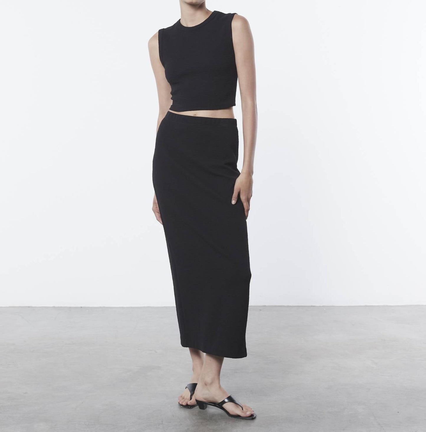 Enza Costa - Textured Jacquard Cropped Tank Top