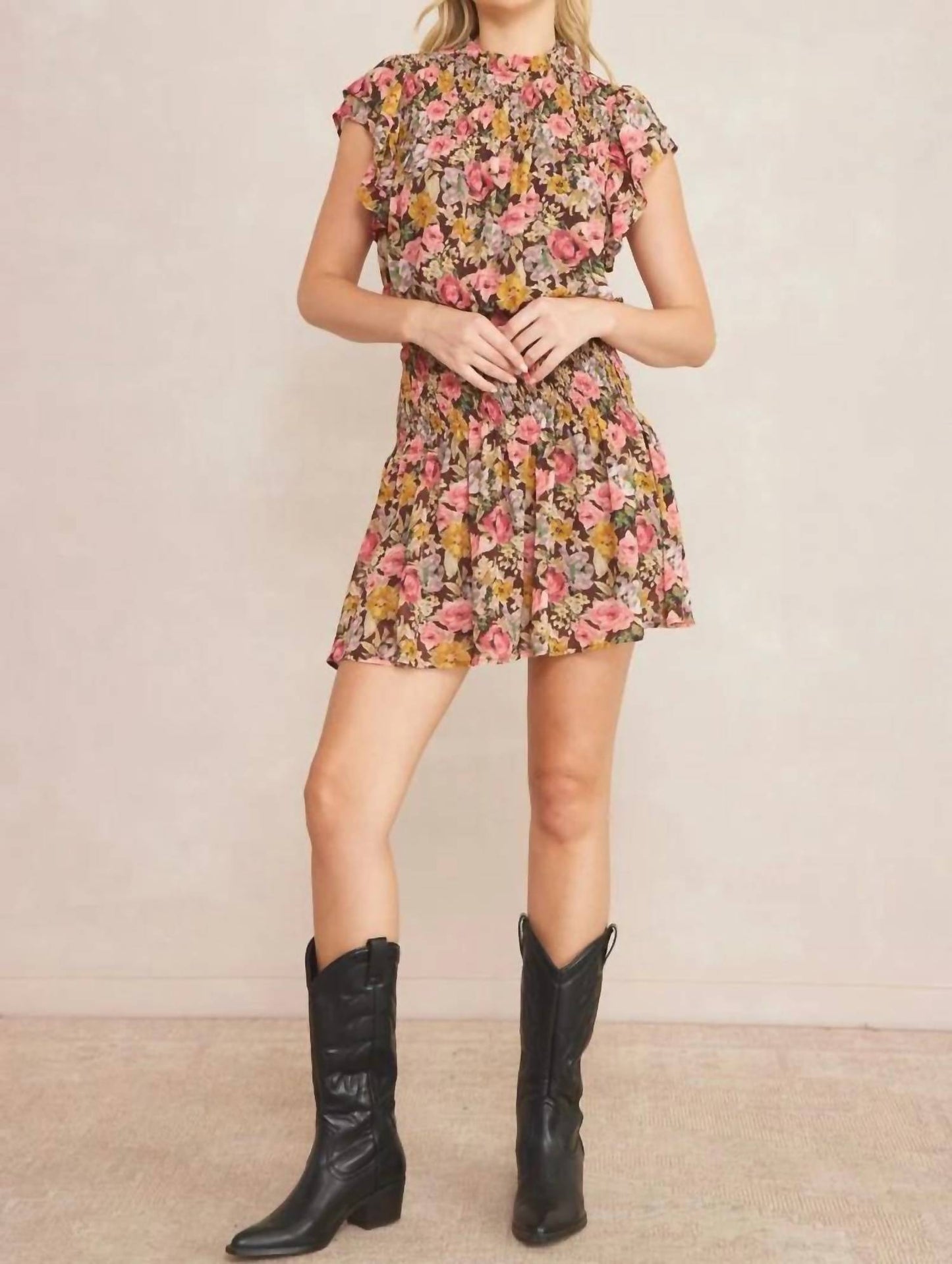 Entro - Floral Smocked Dress
