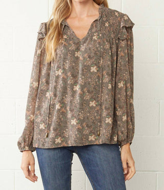 Entro - Blusa com babados e flores