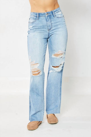 Judy Blue - Rigid 90’s Destroy Straight Leg Jeans