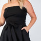 The Curve La - Plus Size Knit Tube Maxi Dress With Self Belt