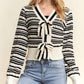 Trendsi - Adora Bow Tie Stripe Sweater Top