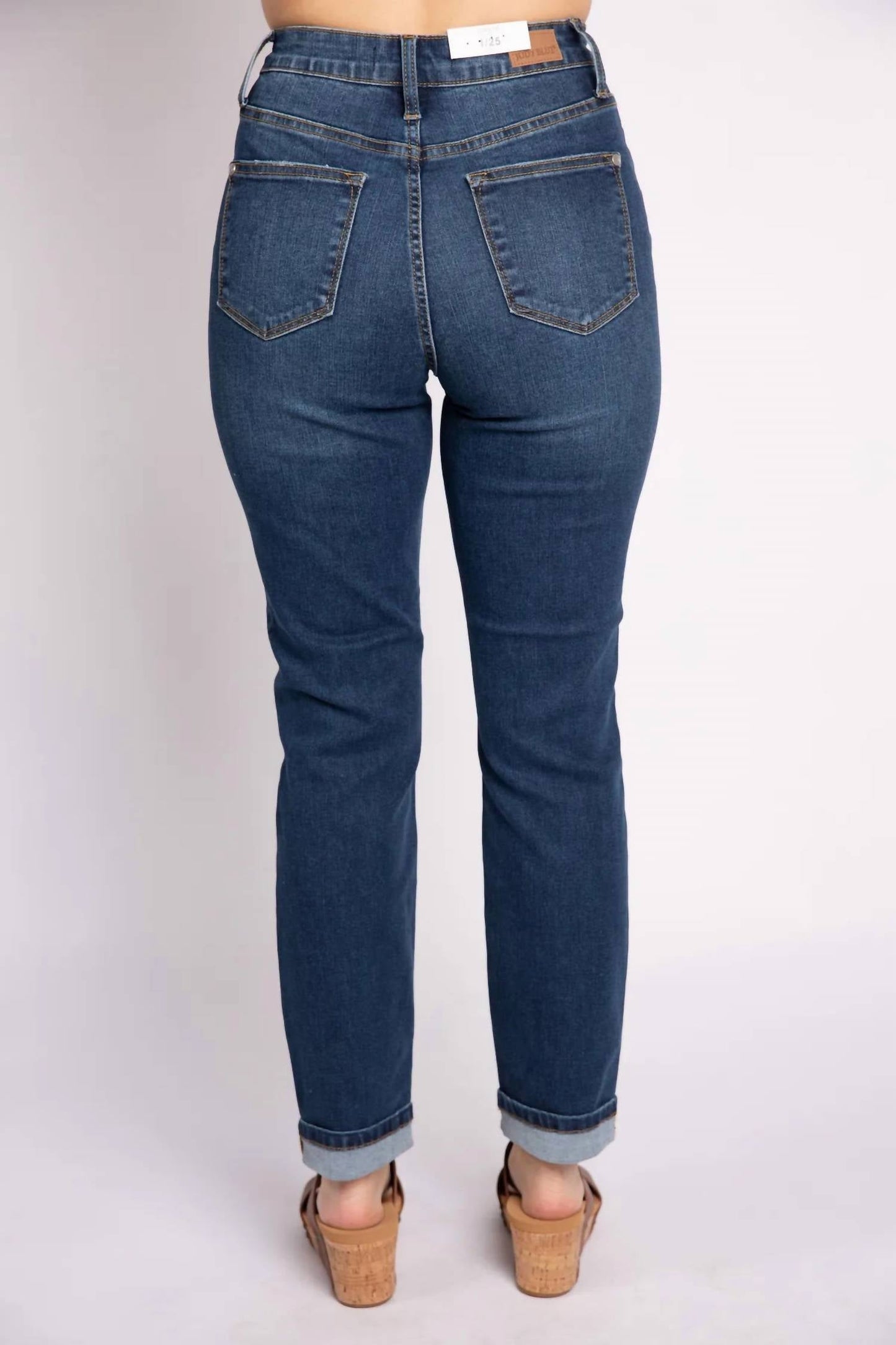 Judy Blue - High Waist Cool Denim Cuff Boyfriend Jean