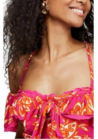 Free People - Blusa Cha Cha com Ombros Decaídos e Babados