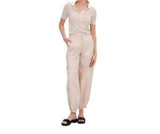 Atm - Camiseta Henley de manga curta com listras e modal canelado