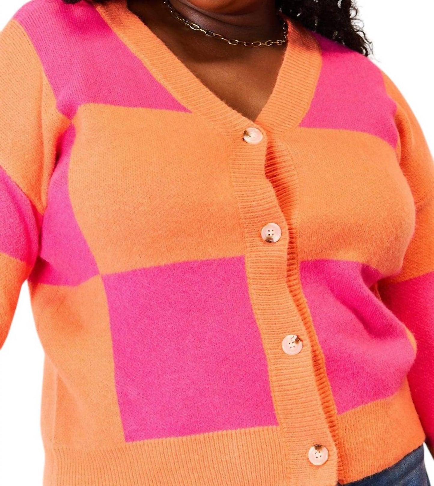 Double Take - Woven Right Checkered Cardigan