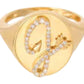 Adina Reyter - Women's Diamond Arrow Initial Signet Ring - J