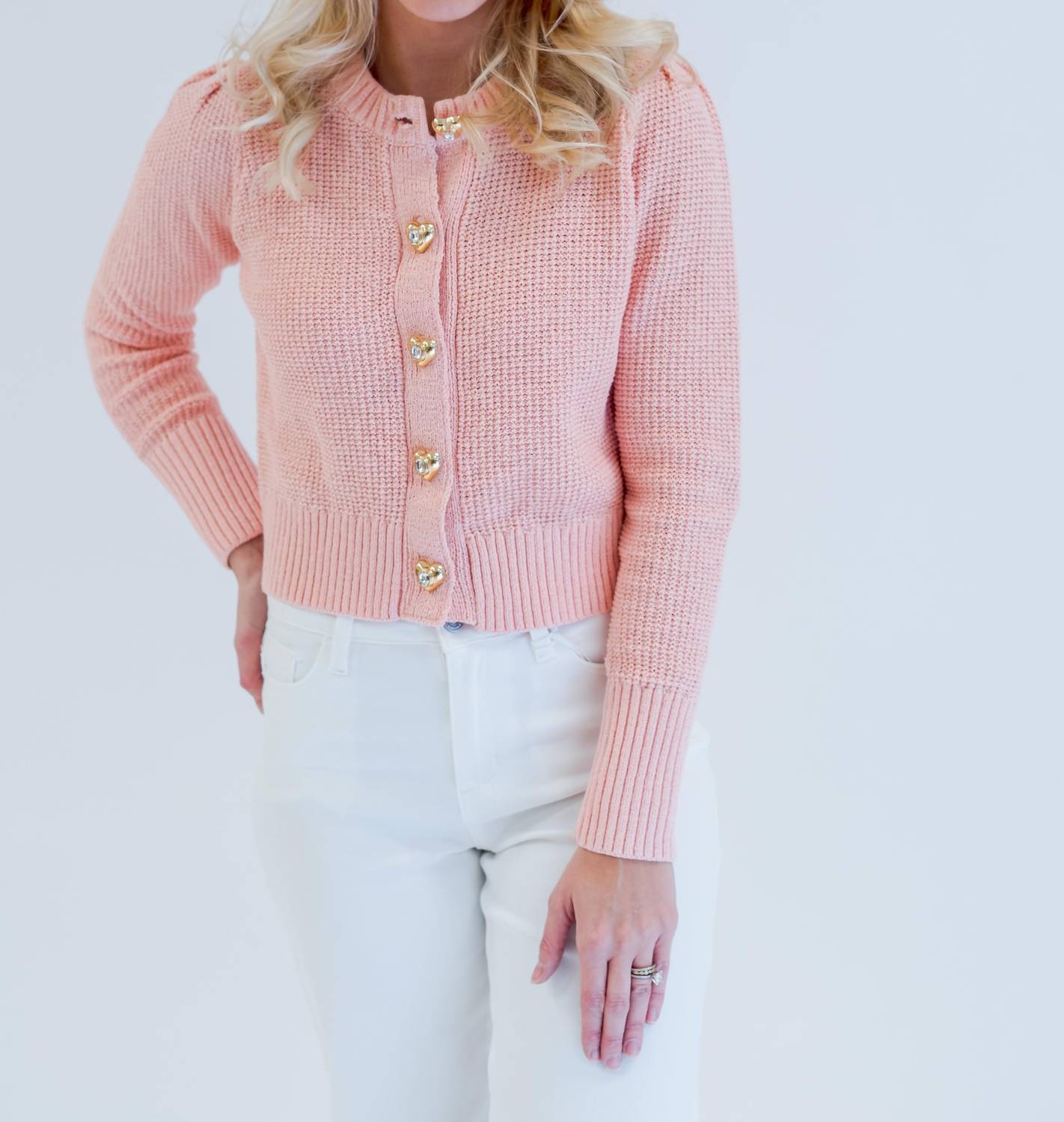 Allison New York - Gia Heart Long Sleeve Cardigan