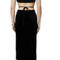 Nia - Velvet Tie Waist Midi Skirt